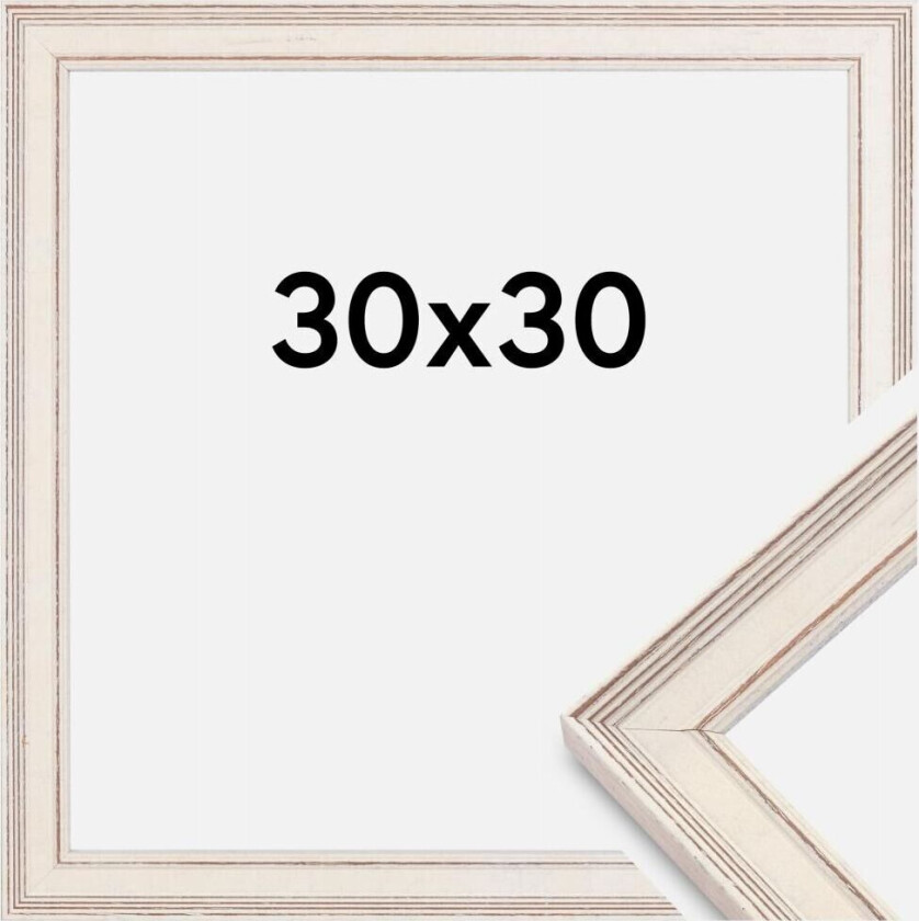 Ramme Shabby Chic Hvit 30x30 Cm