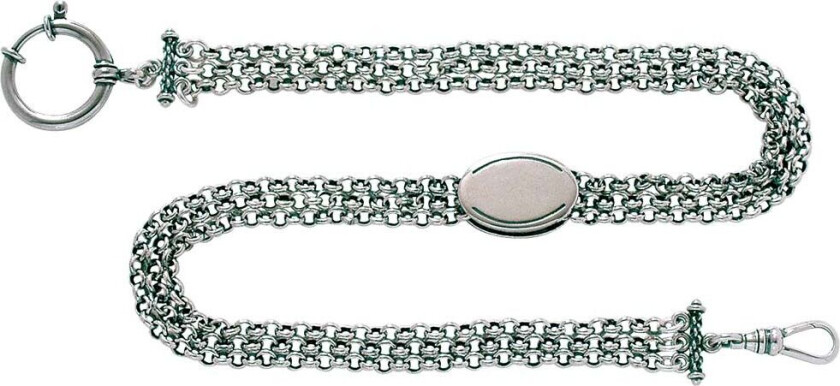 Klokkekjede 3-radet i 830 oksidert sølv