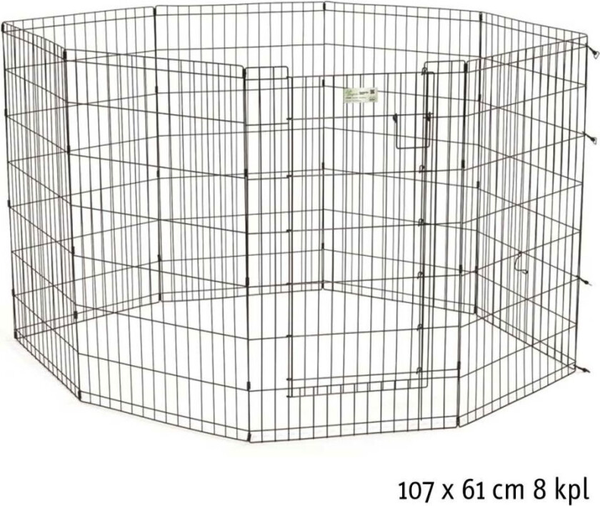 Valpegård 8 paneler Svart (107 x 61 cm x 8 kpl / 42")