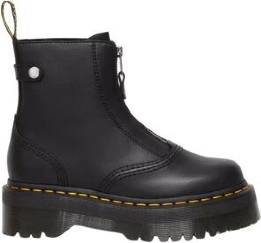 Jetta Zipped Leather Platform Boots - Black Sendal 39