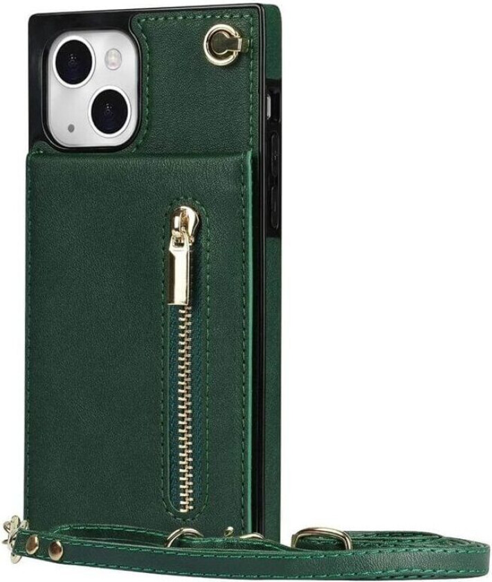 Zipper halskjede deksel Apple iPhone 15 - Grønn