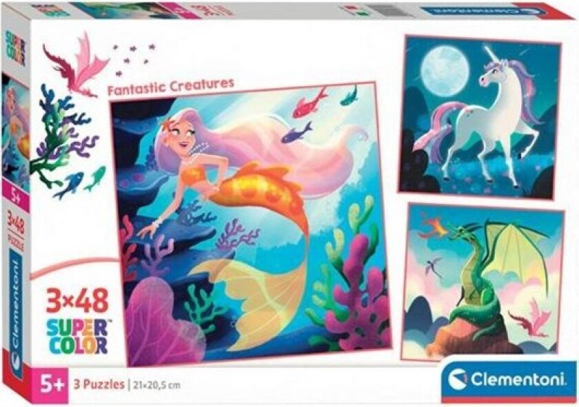 Jigsaw Puzzle Super Color Square Fantasy 3x48pcs. Gulv