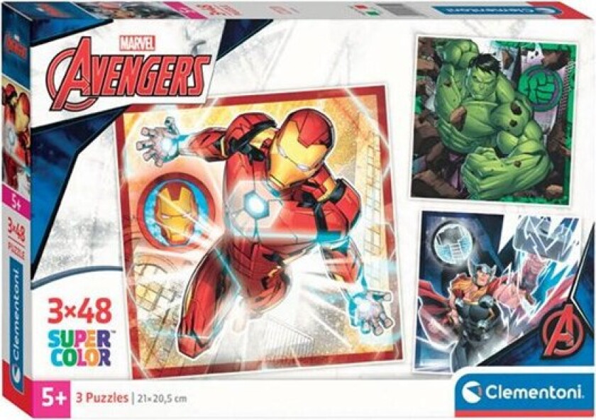 Jigsaw Puzzle Super Color Square Marvel Avengers 3x48pcs. Gulv