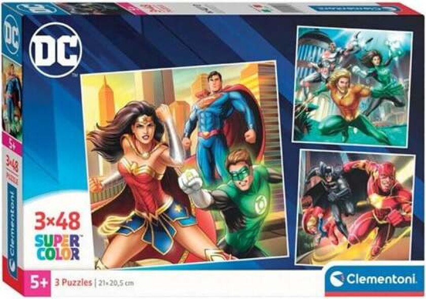 Jigsaw Puzzle Super Color Square DC Comics Justice League 3x48pcs. Gulv