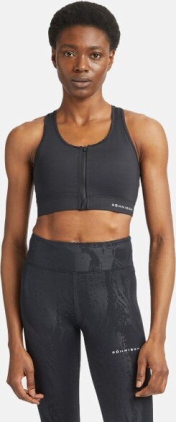 Essential Zip Sportsbra, BLACK, M,  Løpeklær