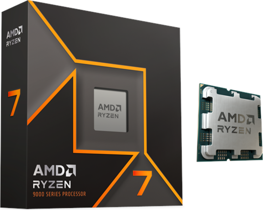 Ryzen 7 9700X Prosessor/CPU - 8 kjerner - 3.8 GHz - AM5 - Boks (uten kjøler)