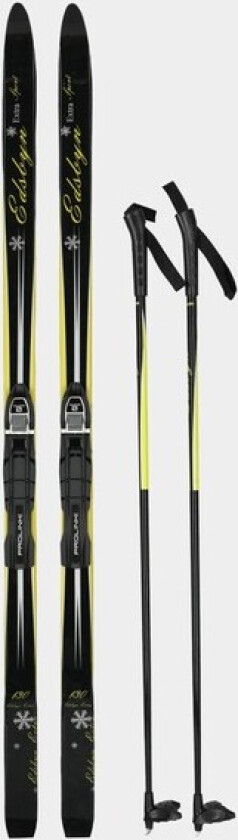 Jr Ski No Wax Incl Binding And Pole, Black/Yellow, 120 Cm, Langrennsski