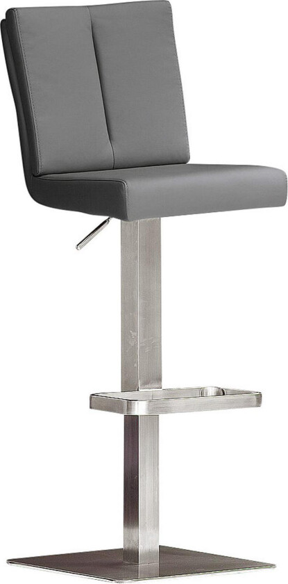 Virga Barstol Kvadrat Stål - Grå PU