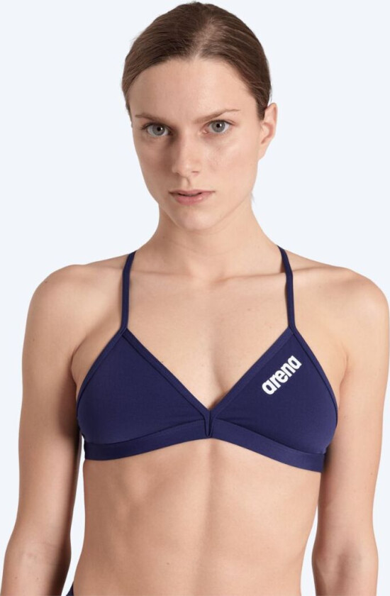 bikinitopp til damer - Solid Tie Back - Mørkeblå - Bikini for damer - Topp