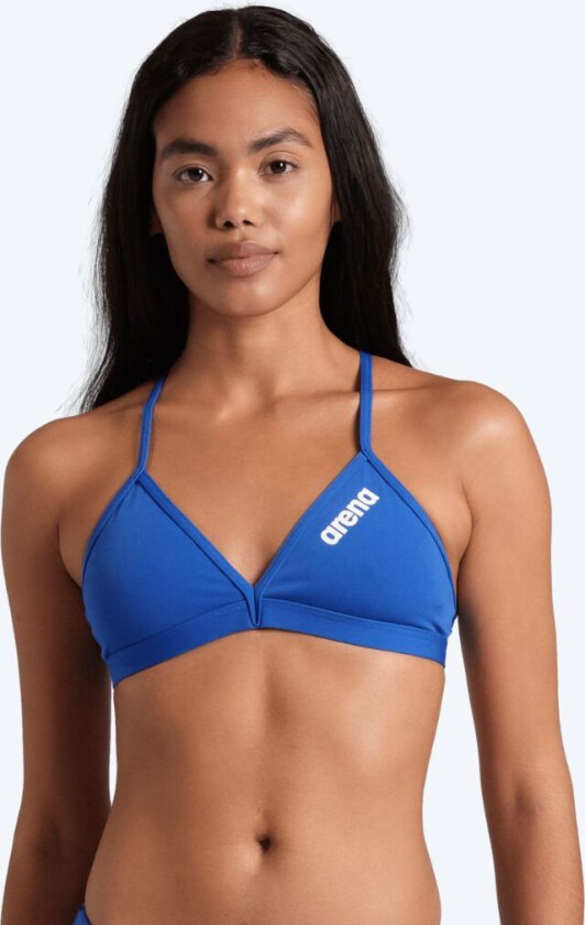 bikinitopp til damer - Solid Tie Back - Blå - Bikini for damer - Topp