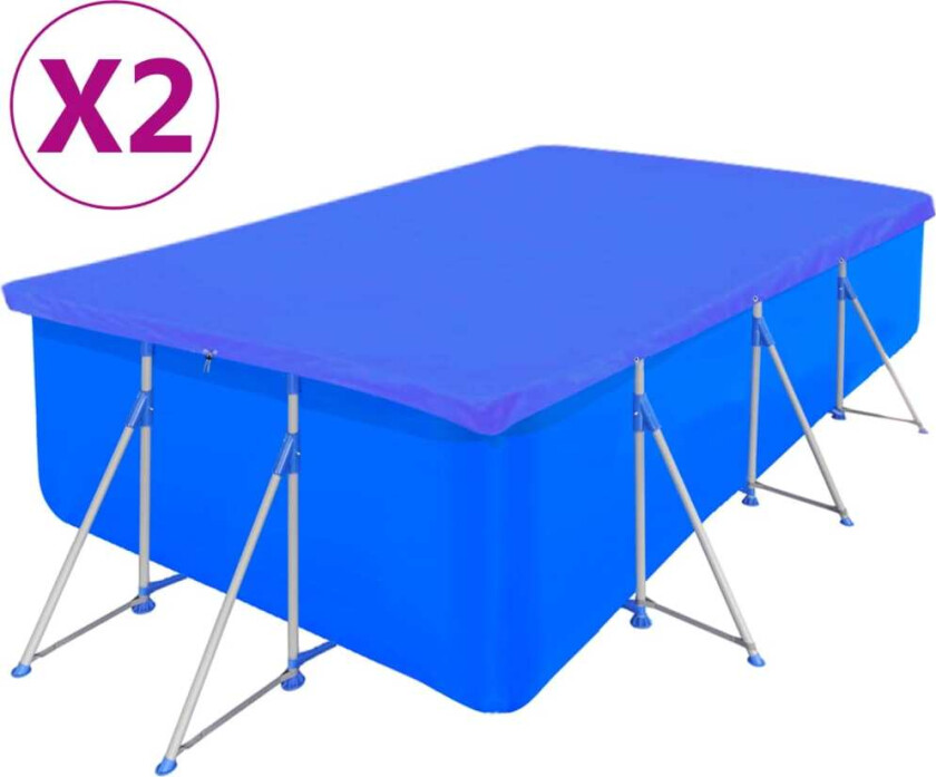Bassengtrekk 2 stk PE rektangulært 90 g/kvm 540x270 cm
