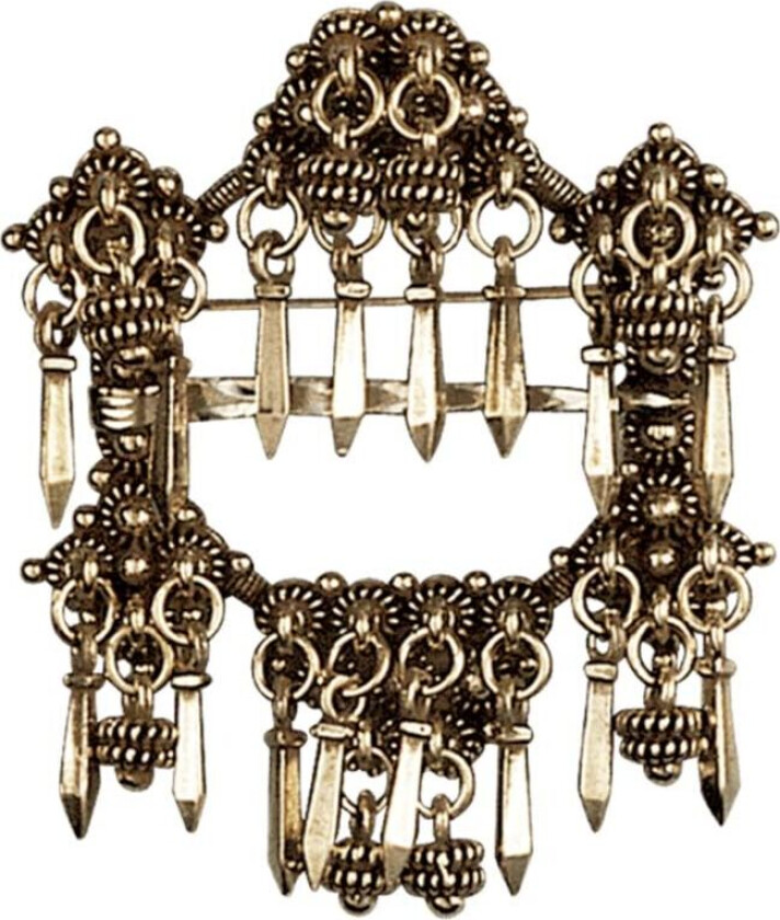 Halssølje Telemark i 830 antikkforgylt sølv