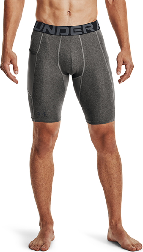 UA HG Armour Long Shorts, Carbon Heather
