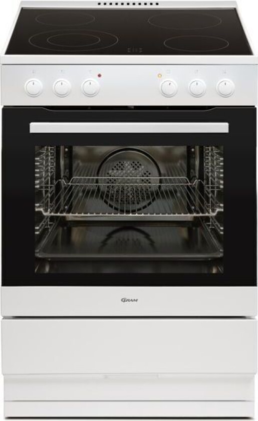 Glasskeramisk Komfyr I Hvitt Ek 16610-90