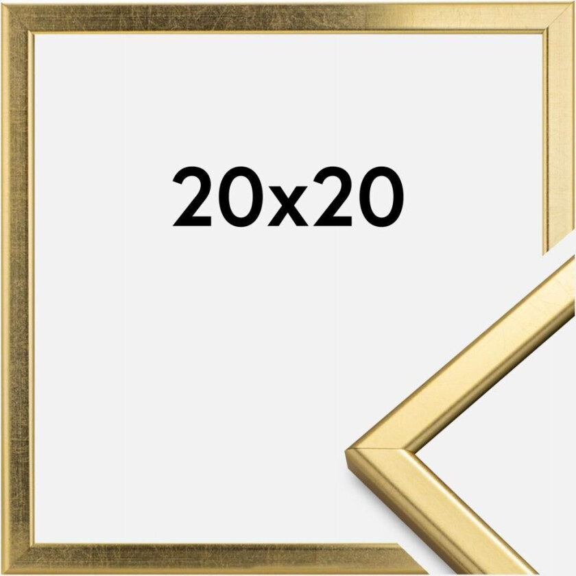 Ramme Slim Matt Antirefleksglass Gull 20x20 Cm