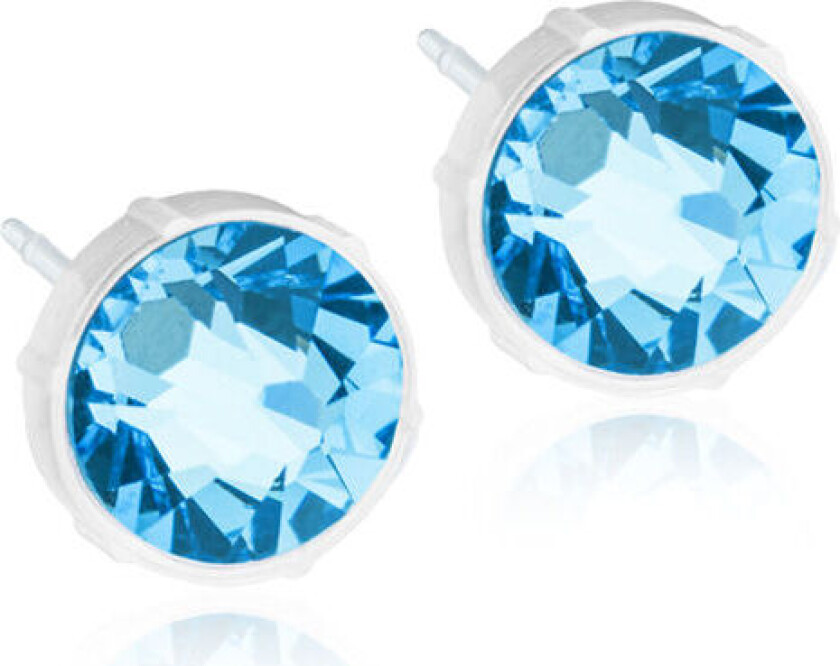 , Øredobber i medisinsk plast med turkise Swarovski krystaller