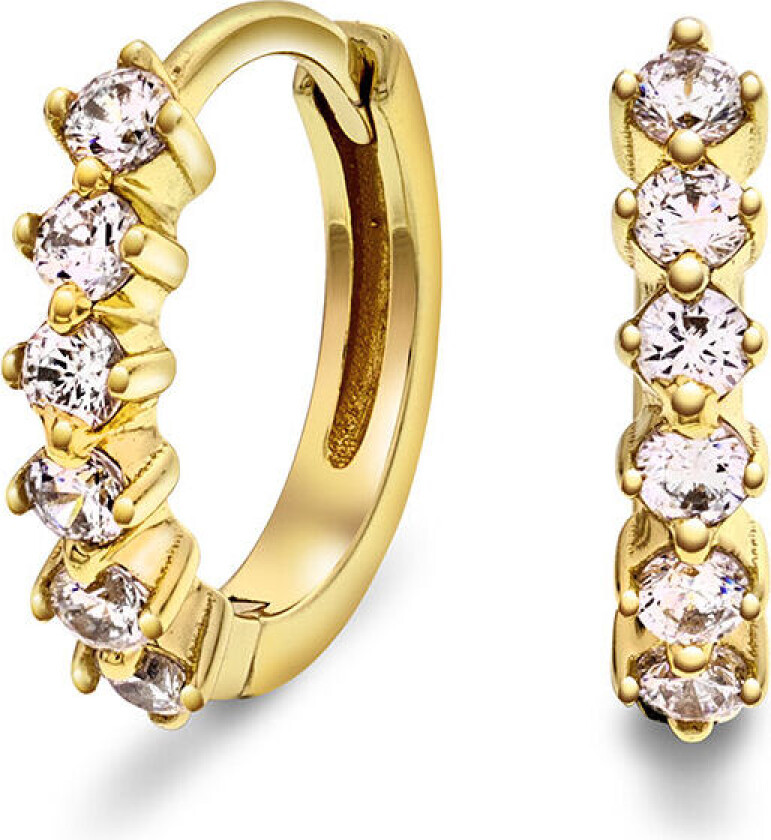 , Øreringer i forgylt sølv med zirkonia