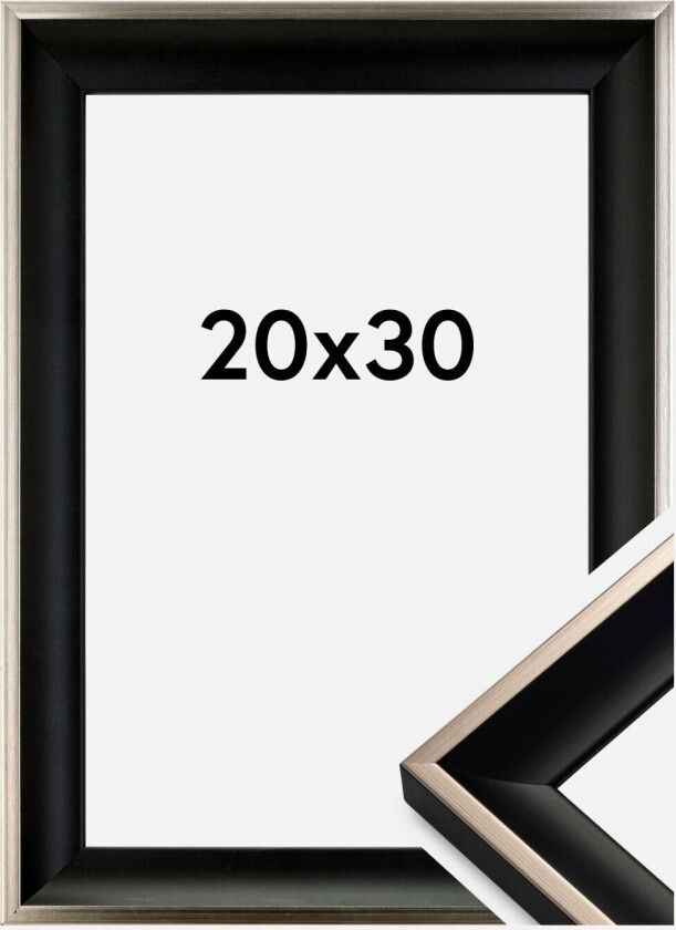 Ramme Öjaren Akrylglass Svart-Sølv 20x30 Cm