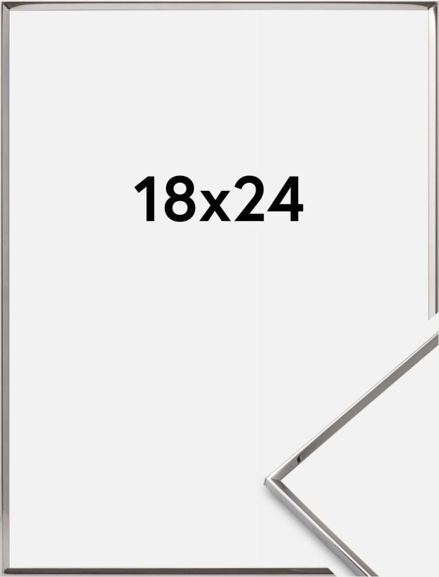 Ramme Slät Metall Sølv 18x24 Cm