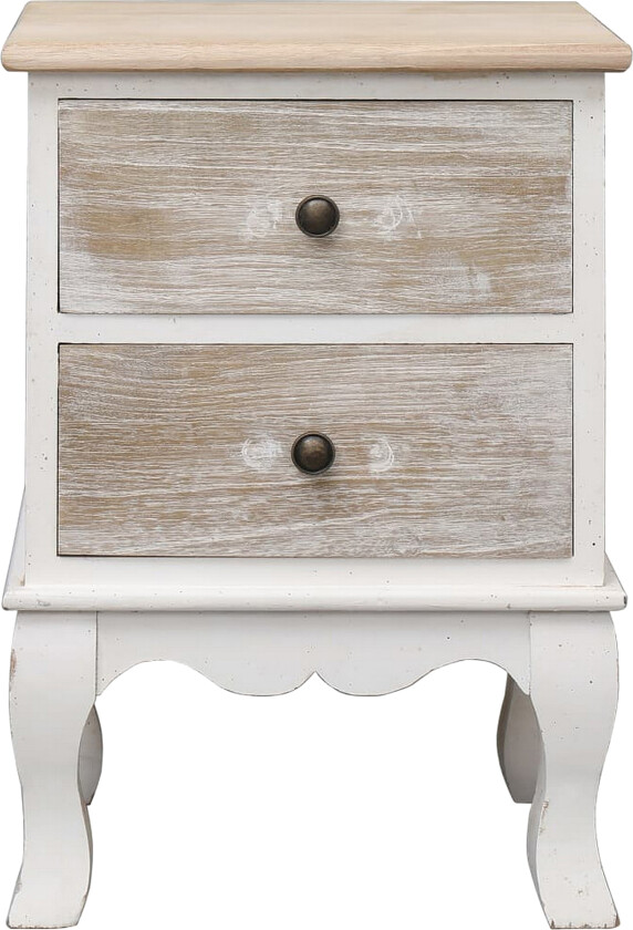 Nattbord 35x30x50 cm keisertre - Hvit