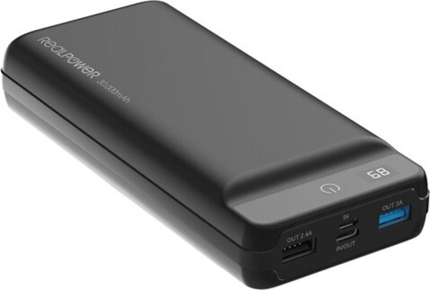 RealPower PB-30k PD Nødlader - Svart - 30000 mAh