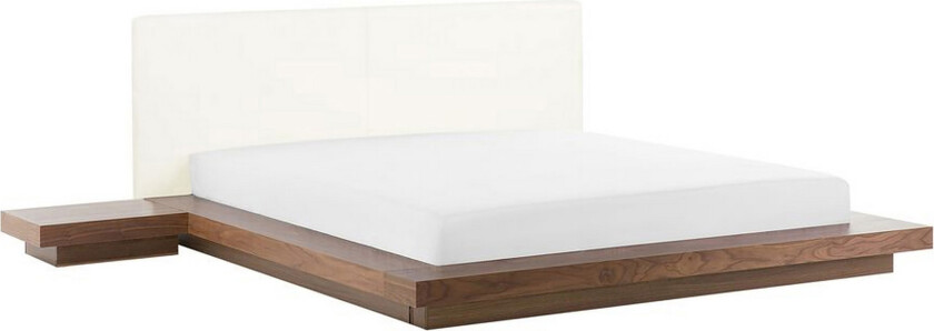 Dobbeltseng ZEN med Nattbord og LED 160x200 brun - Brun