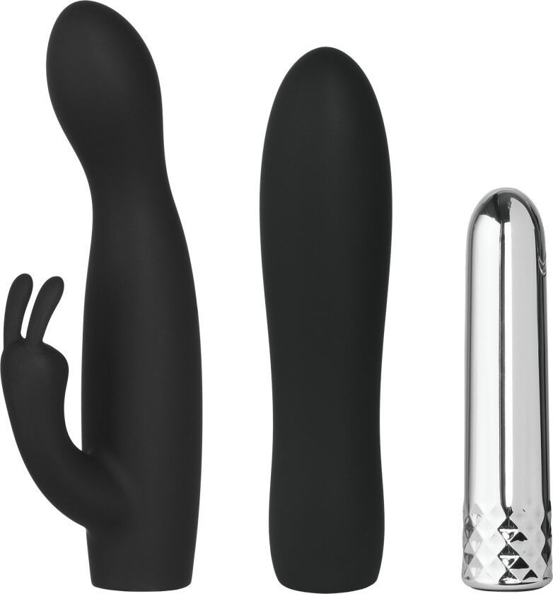 Double Trouble Oppladbart Vibratorsett - Svart