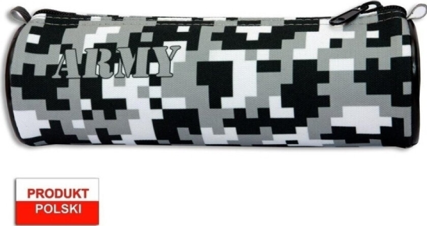 Warta Pennal Skolepenal War-1214, Kamuflasjerør, Grå/Svart, Ugjennomsiktig