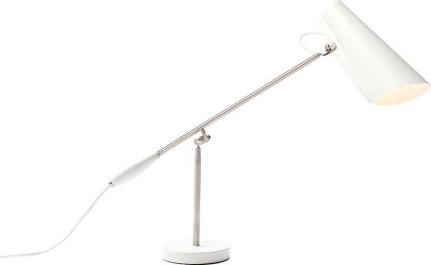 Birdy bordlampe hvit-metallic