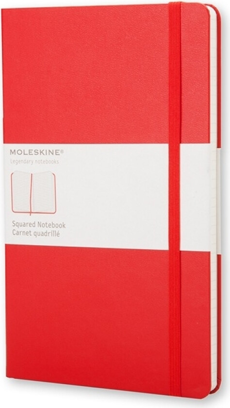 Classic, Monokromatisk, Rød, 240 Ark, 70 G/M², Rute Papir, Innbundet (Hardcover)