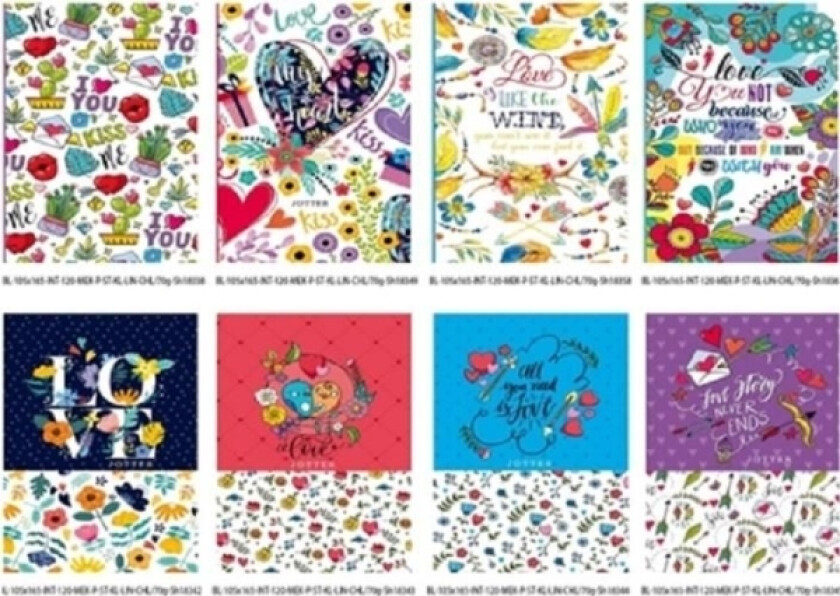 Frisk Dekorativ Notatbok 105X165/120K Rutenett/Linje/Glatt