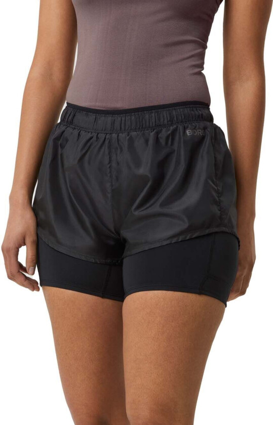 Women's Borg Running Shorts 2 In 1 Black Beauty S, Black Beauty