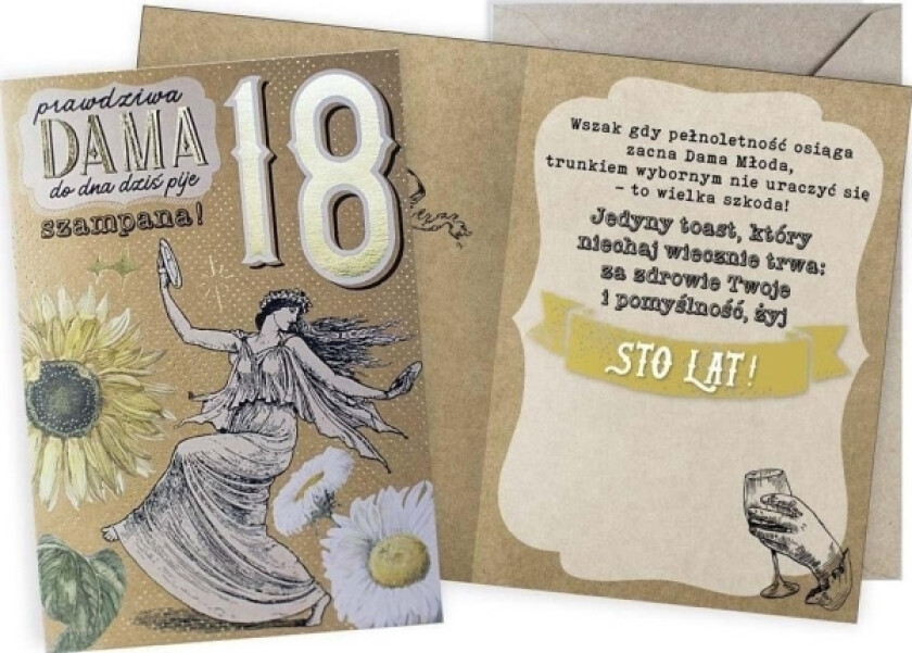 Bilde av Kukartka Vintage Bursdagskort 18 En Ekte Dame