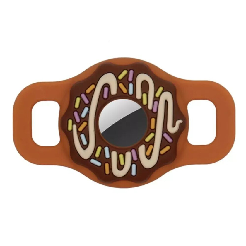 AirTag Silikondeksel til Dyrehalsbånd - Str S - Brun Donut