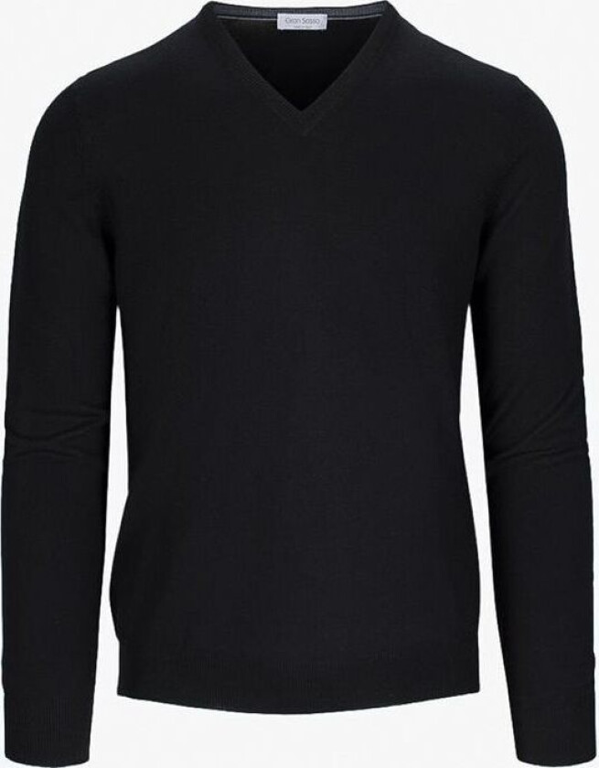 V-Neck Merino - Black Sort 56