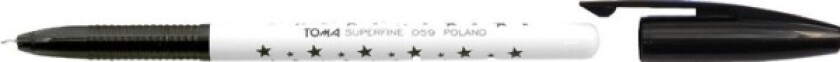 Toma Superfine Kulepenn To-059 Med Stjerner Svart (Ryb001a)