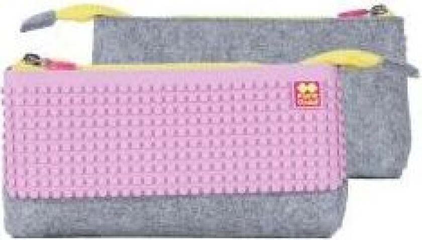 Gray Pencil Case With Light Pink Pxa-01-W17