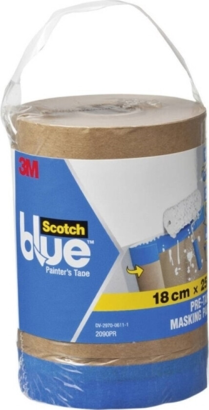 Scotchblue Maskeringspapir Med Malertape, Refill Roll Maskeringspapir: Naturlig Brun, Maskeringstape: Blå, Dimensjoner: - 1 Stk (2090Pr)