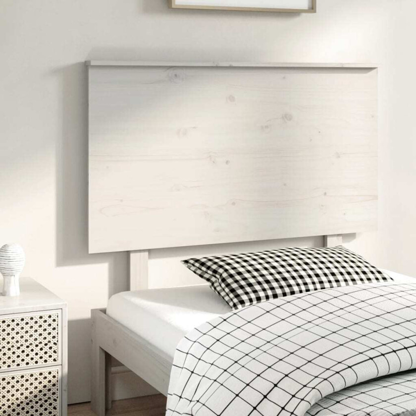 Sengegavl hvit 94x6x82,5 cm heltre furu