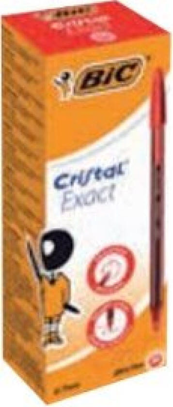 Bic Cristal Exact - Kulepenn - Rød - 0.7 Mm (En Pakke 20)