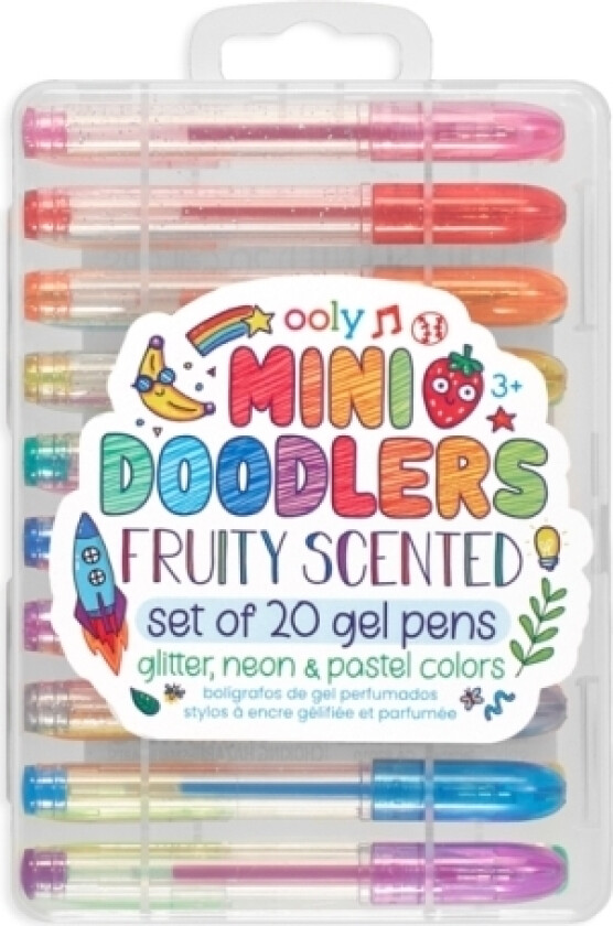 Ooly Mini Doodlers, Gelépenn Med Hette, Blå, Cyan, Grønn, Grå, Lyseblå, Lysegrønn, Lys Fiolblå, Lyserosa, Oransje, Rosa, Lilla,..., Flerfarget, Gjenn