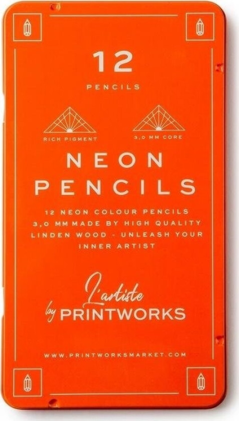 Printworks Neon Pencil Crayons 12 Colors