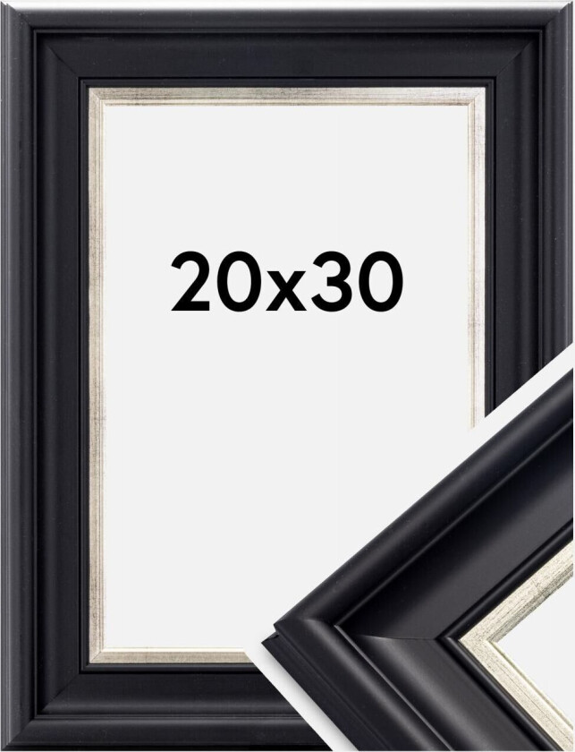 Ramme Dalarna Akrylglass Svart-Sølv 20x30 Cm