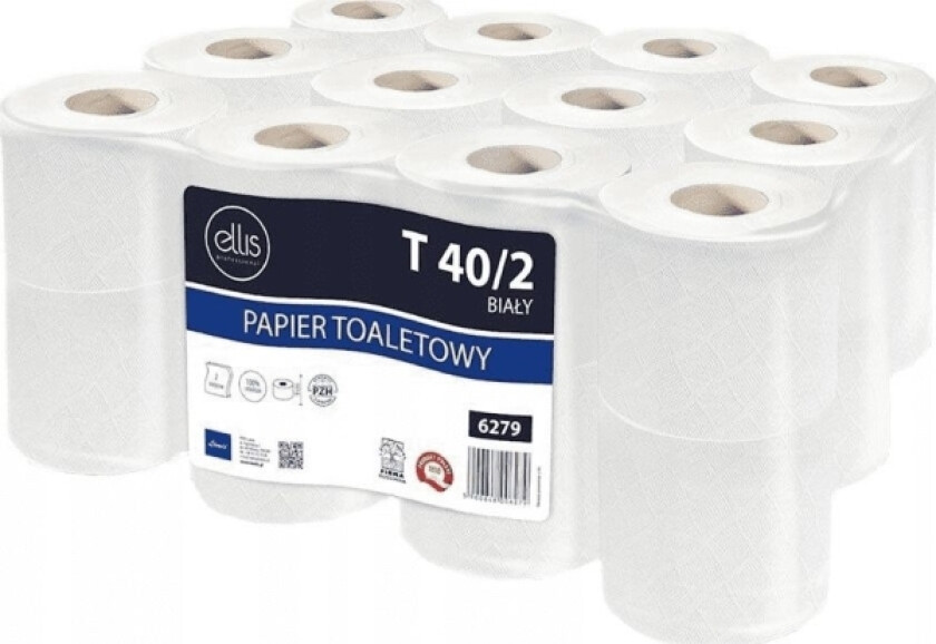 Toalettpapir T40/2 Hvit 24 Stk. 6279