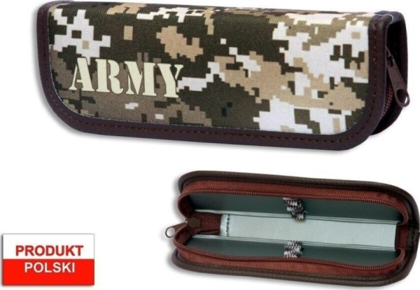 Warta Pennal Skolepenal War-1221, Hard, Liten, Kamuflasje, Brun