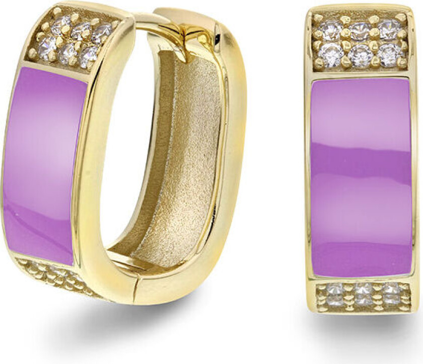 , Emanuella øreringer i 925 forgylt sølv med zirkonia