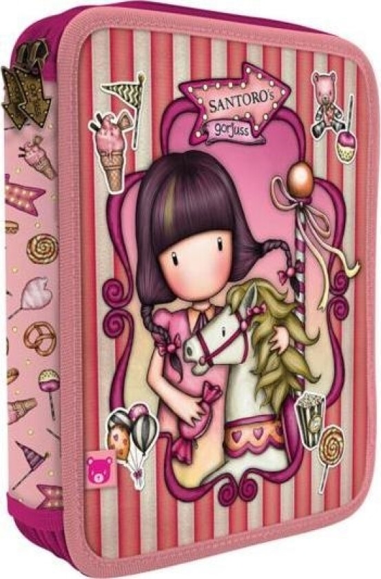 Gorjuss Fairground Double Featherboard Pencil Case With Accessories