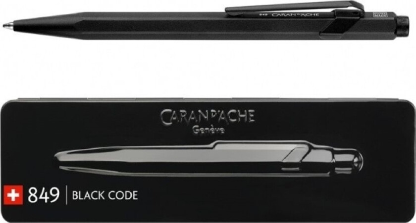 Caran D`Arche Caran D'ache 849 Black Code Kulepenn, M, I Eske, Svart