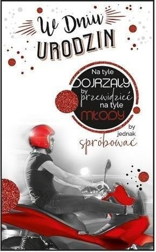 Ab Card Bursdagskort For Menn, Rød - Brw06 Sparkesykkel