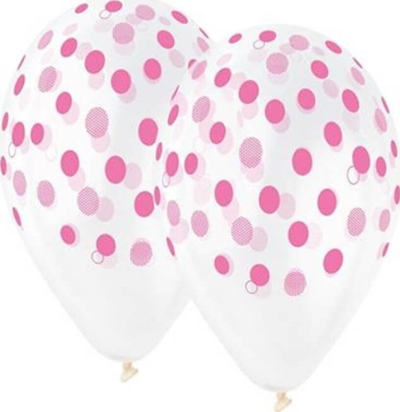 Gmr Transparente Rosa Ballonger Med Prikker - 30 Cm - 5 Stk Universal